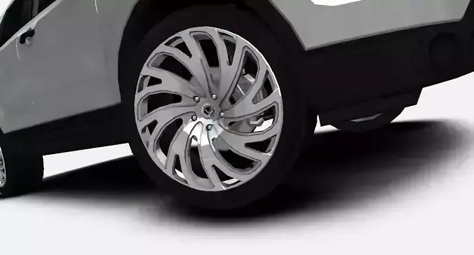 LUXXX LUX23 20inch Rim with Continental Sport Contact 5 Tyre Low-poly 3D model