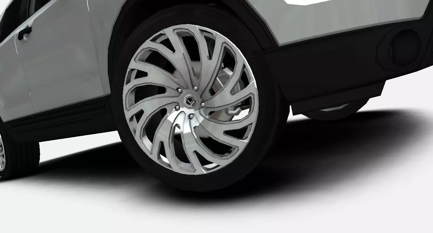 LUXXX LUX23 20inch Rim with Continental Sport Contact 5 Tyre Low-poly 3D model
