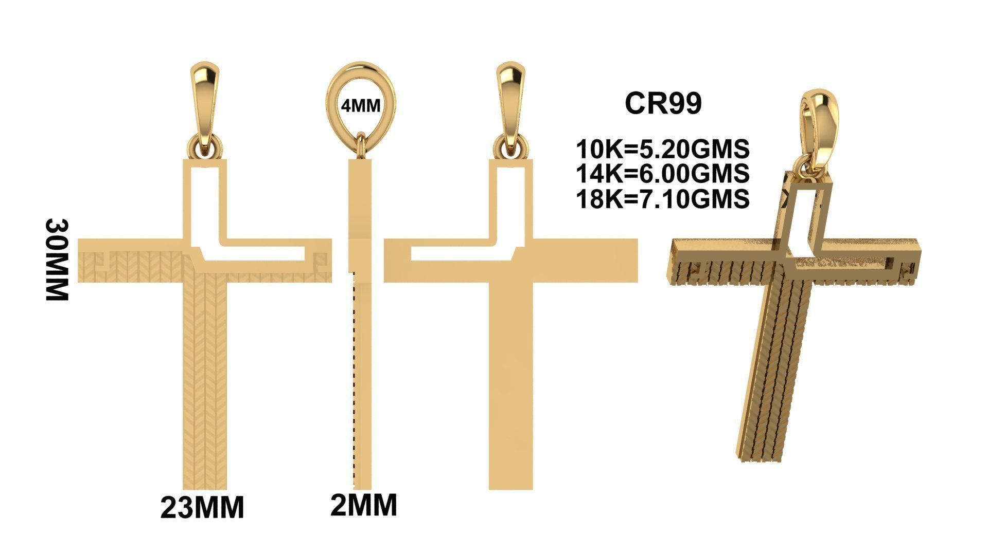 CROSS PENDANT CR99 3D print model_6