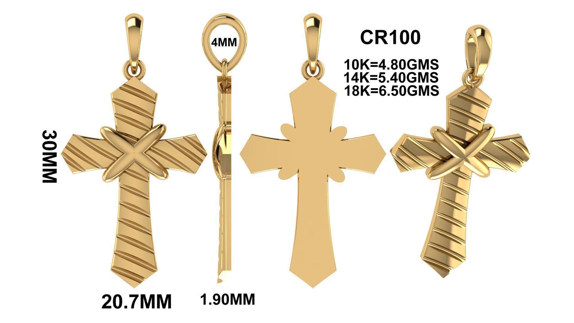 CROSS PENDANT CR100 3D print model_6