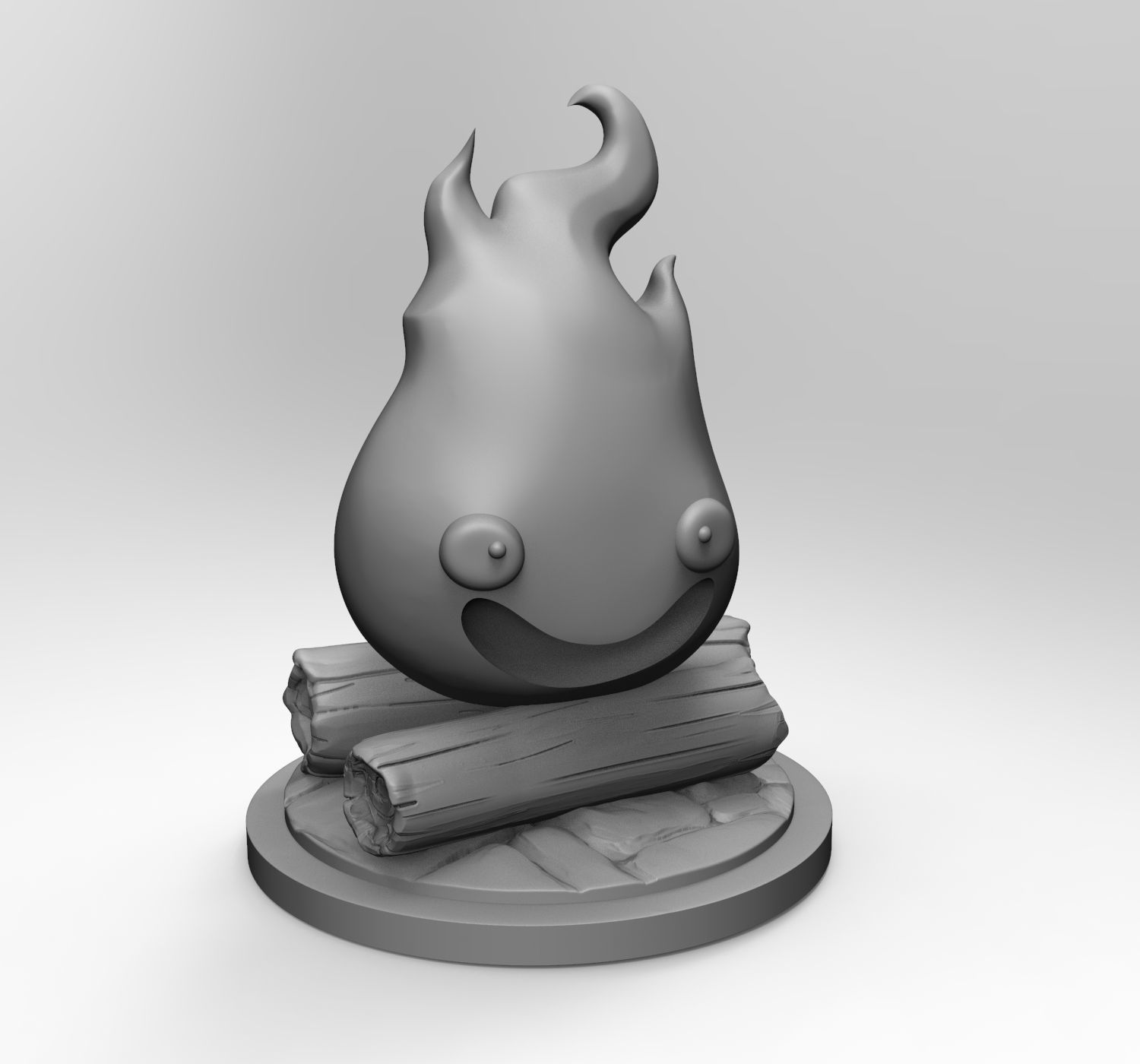 Calcifer - Howls Moving Castle - Supported and Ready to Print 3D model_1