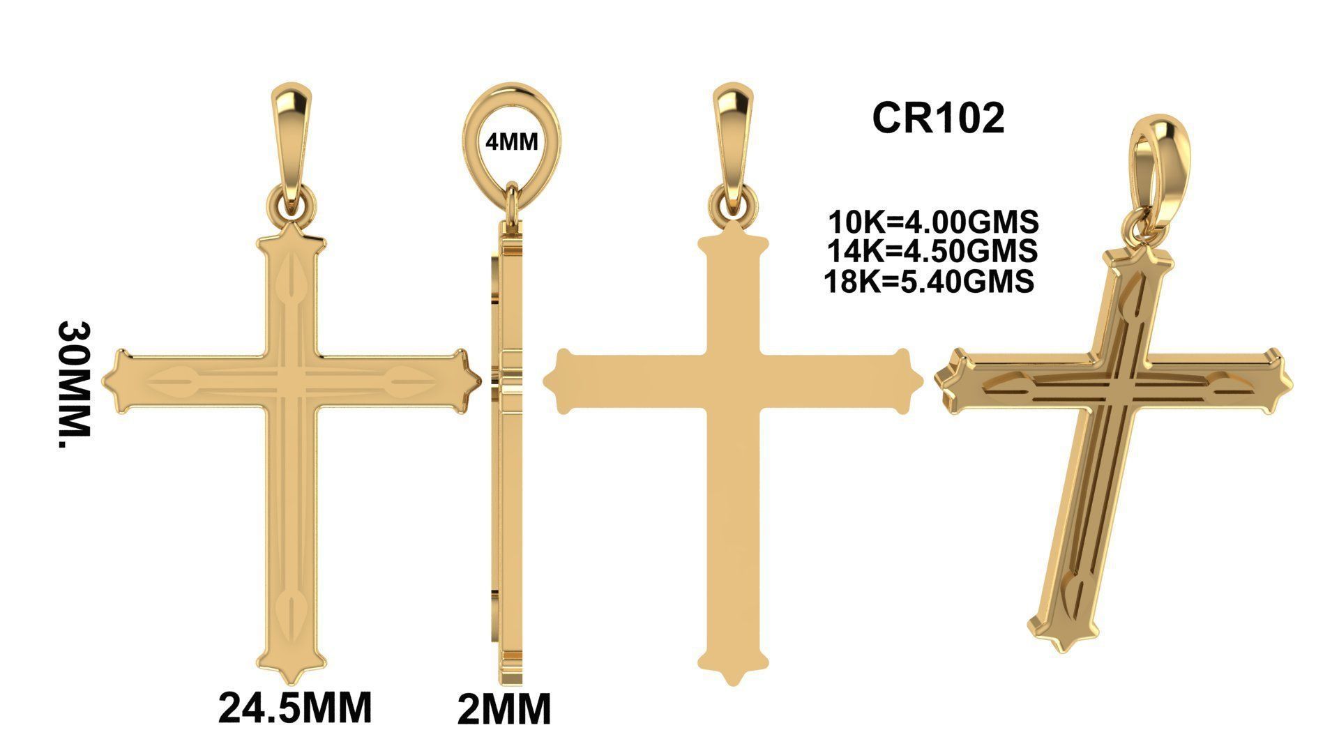 CROSS PENDANT CR102 3D print model_6