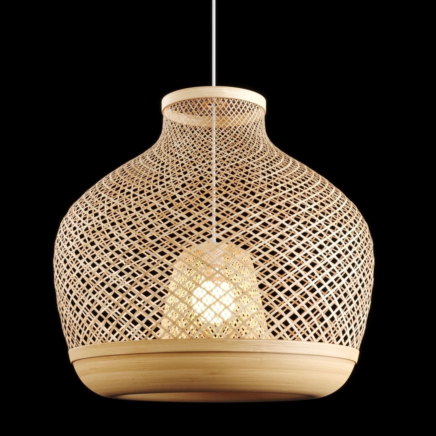 Misterhult bamboo pendant Lamp by IKEA 3D model_1