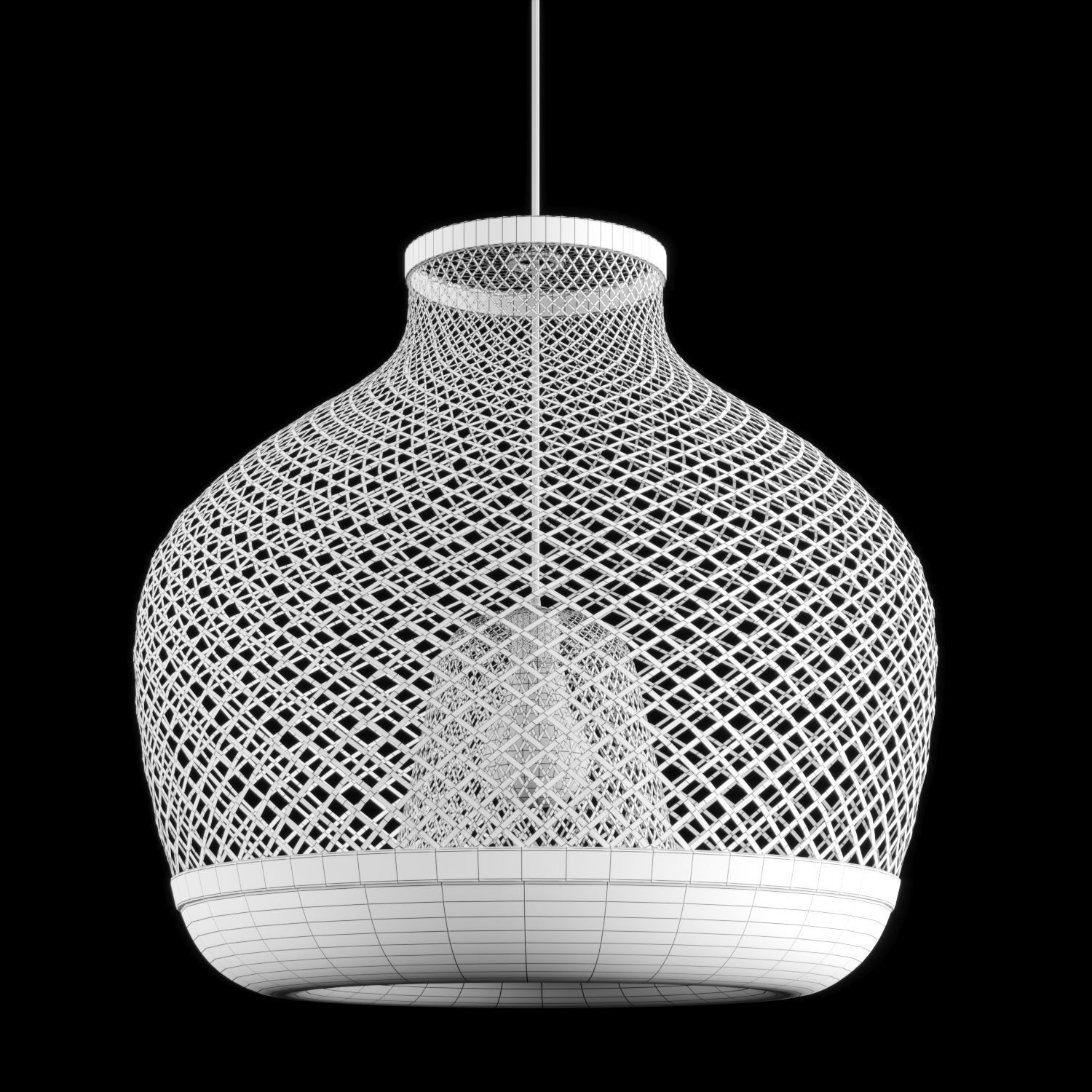 Misterhult bamboo pendant Lamp by IKEA 3D model_2