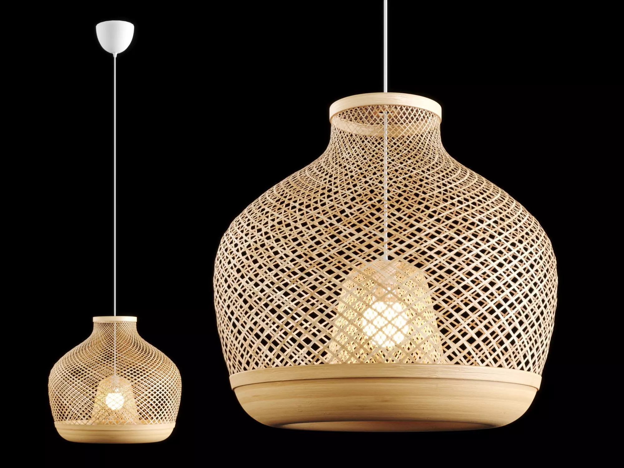 Misterhult bamboo pendant Lamp by IKEA 3D model_0