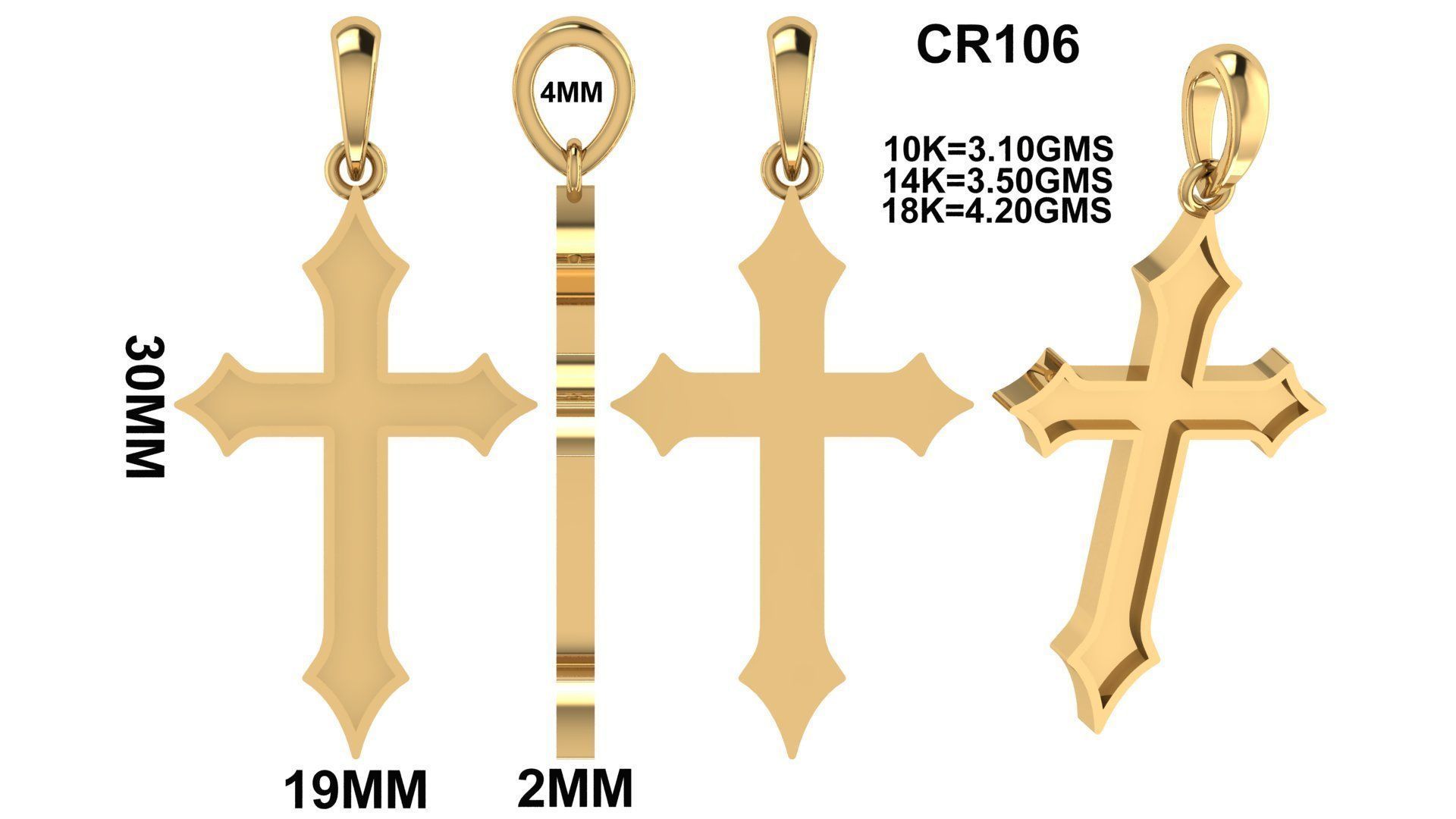 CROSS PENDANT CR106 3D print model_6