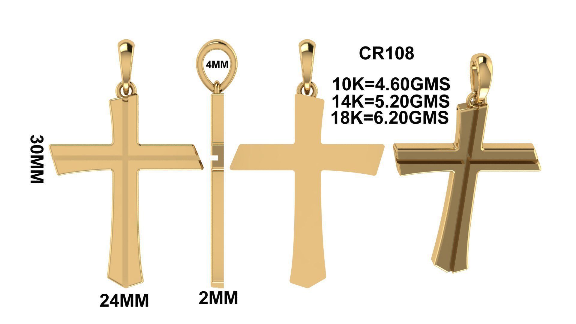 CROSS PENDANT CR108 3D print model_6