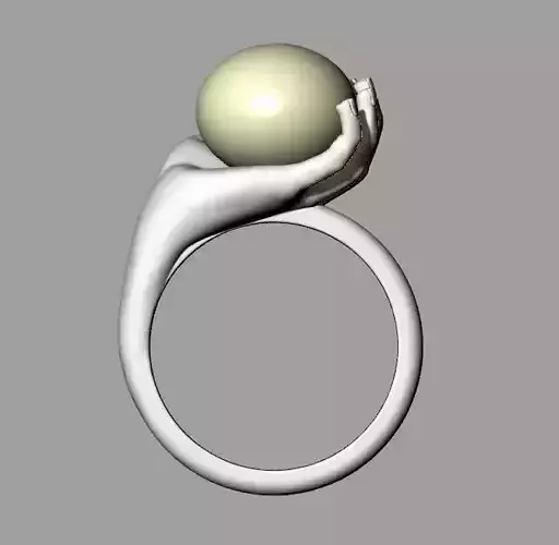 Pearl hand and finger tipped diamond ring