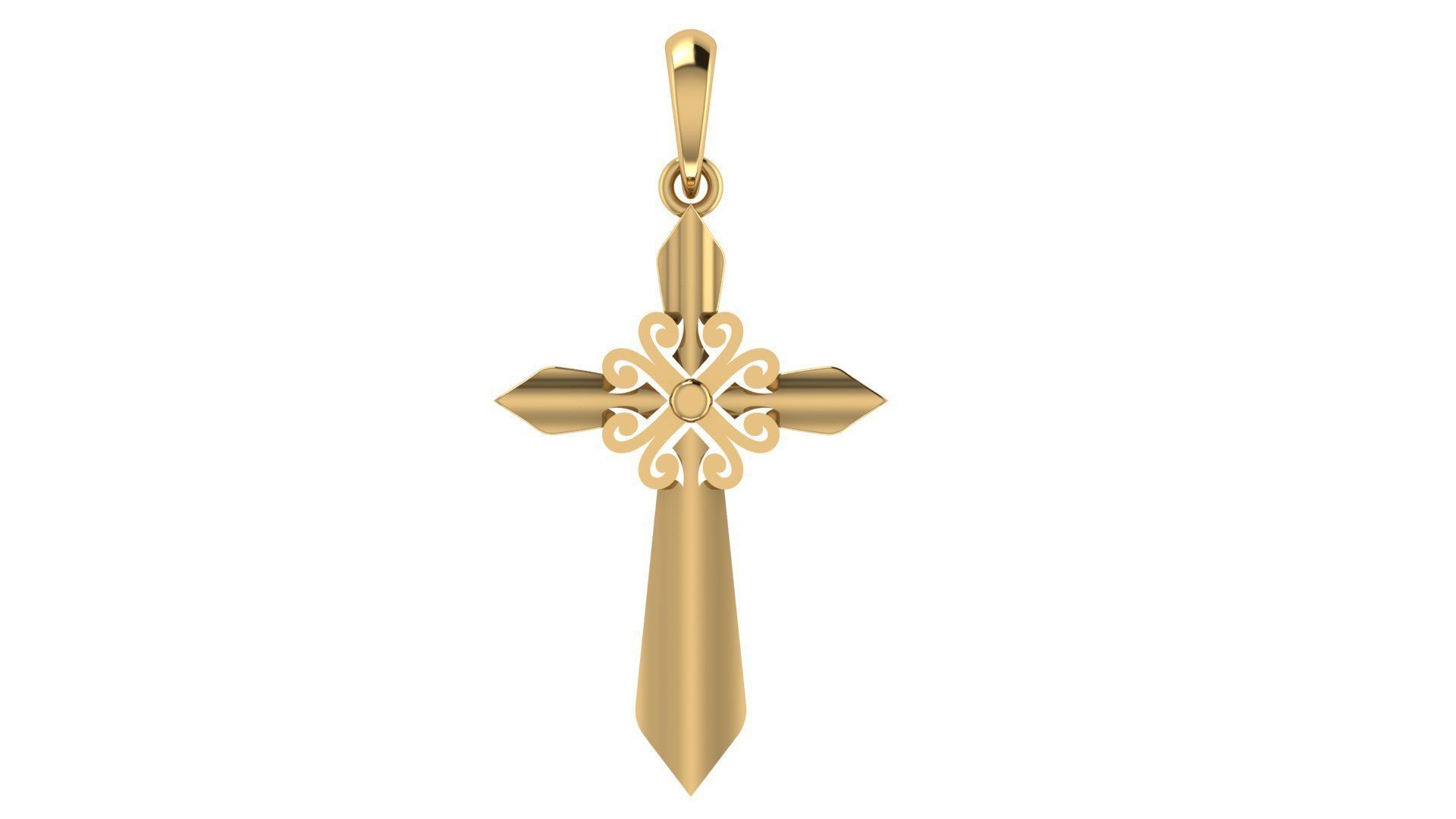 CROSS PENDANT CR111 3D print model_5