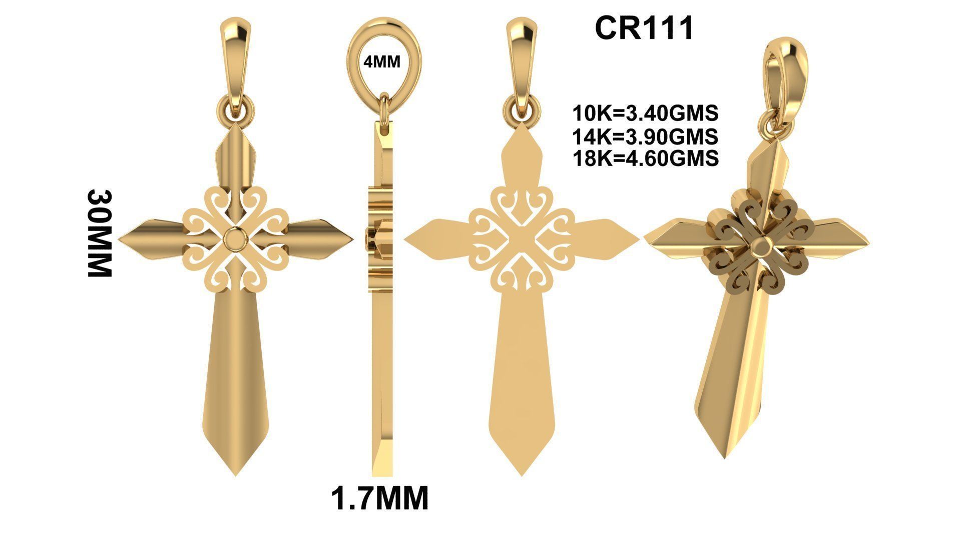 CROSS PENDANT CR111 3D print model_6