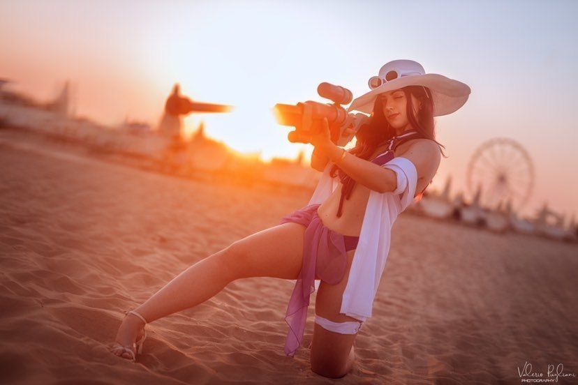 Caitlyn Pool Party Skin Shotgun for Cosplay 3D print model_3