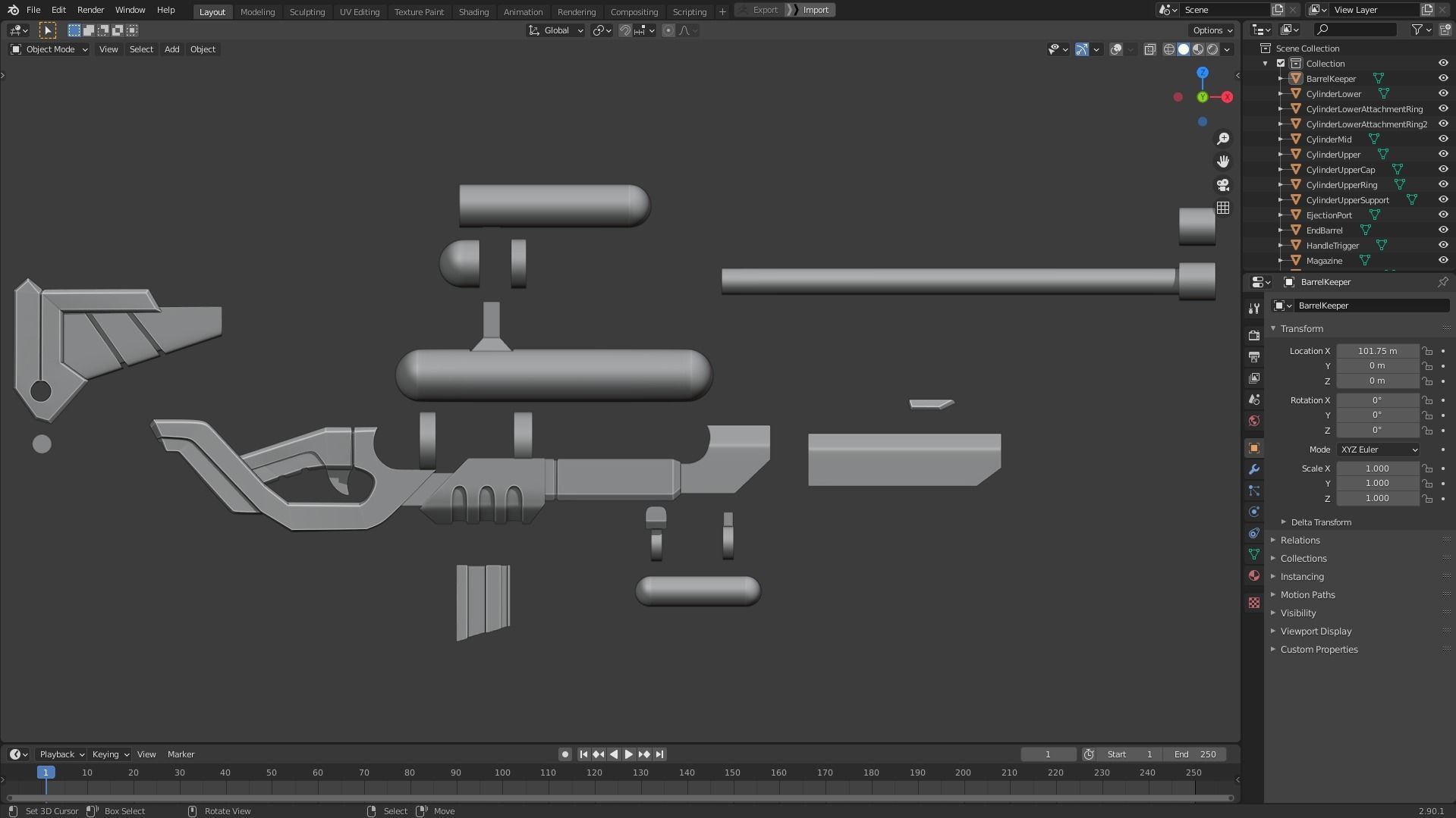 Caitlyn Pool Party Skin Shotgun for Cosplay 3D print model_11