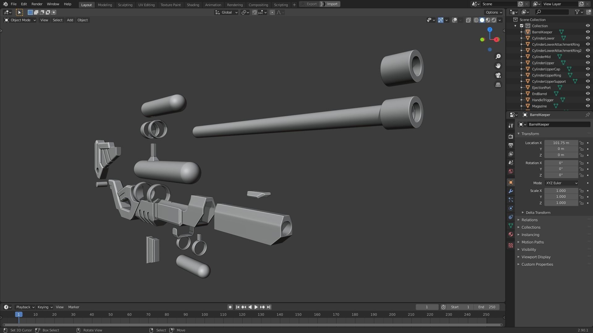 Caitlyn Pool Party Skin Shotgun for Cosplay 3D print model_12