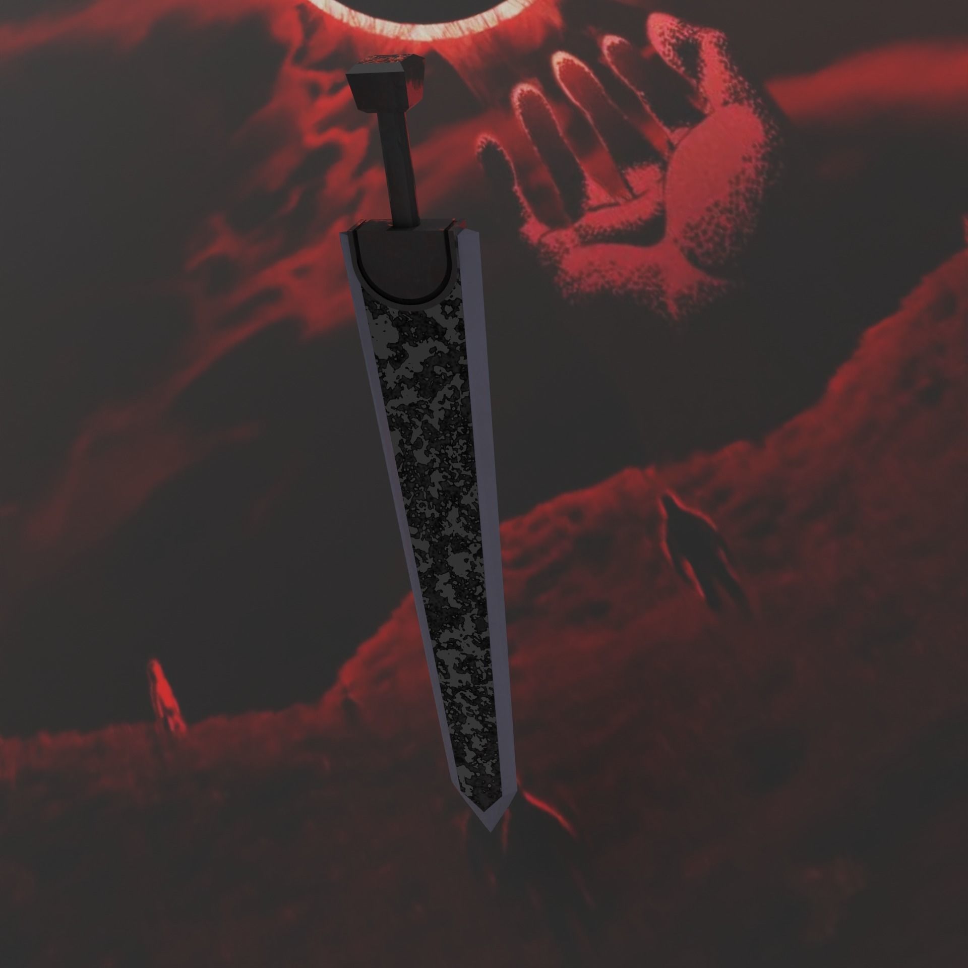 Guts Dragon Slayer Sword 3D Model free VR / AR / low-poly 3D model