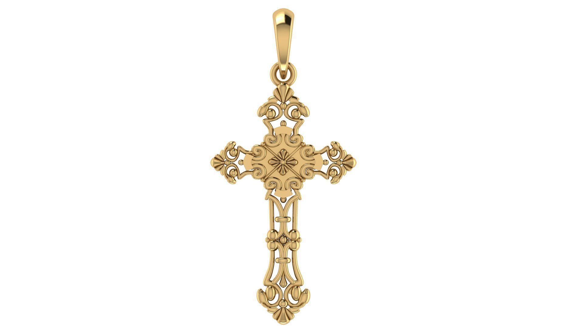 CROSS PENDANT CR114 3D print model_5