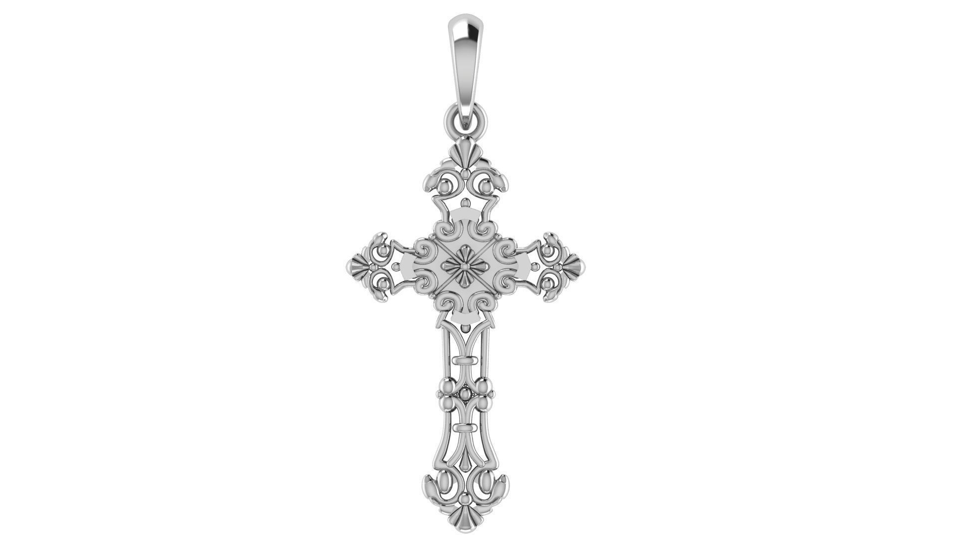 CROSS PENDANT CR114 3D print model_4