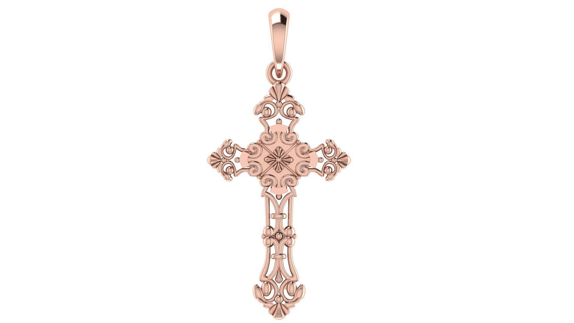 CROSS PENDANT CR114 3D print model_3