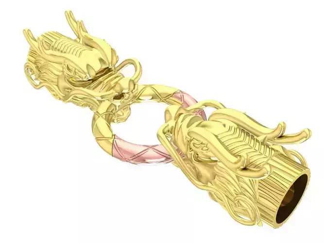 Dragon Head Connector Clasp Jewelry 3D Model 3307
