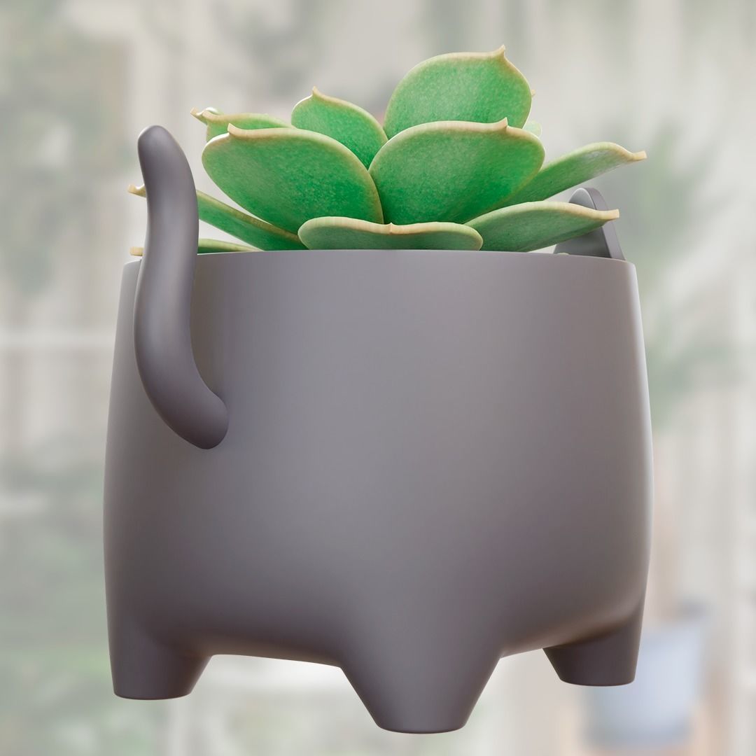 KITTEN POT - PLANTER - PLANT FOR 3D PRINT 3D print model_4
