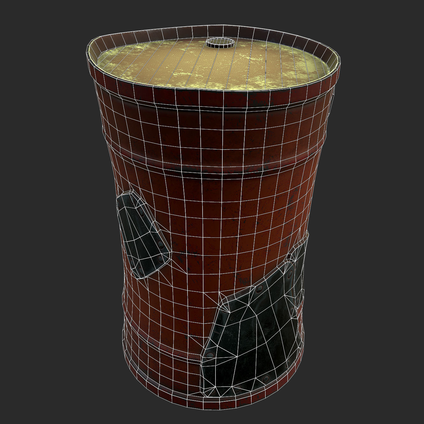 A Barrel Low-poly 3D model_2