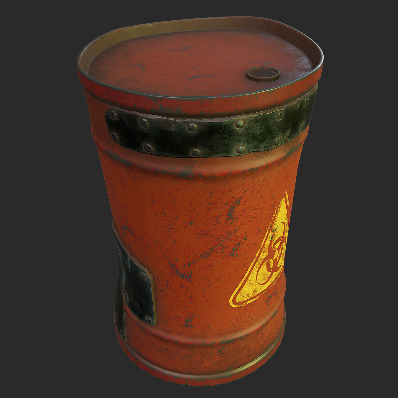 A Barrel Low-poly 3D model_1