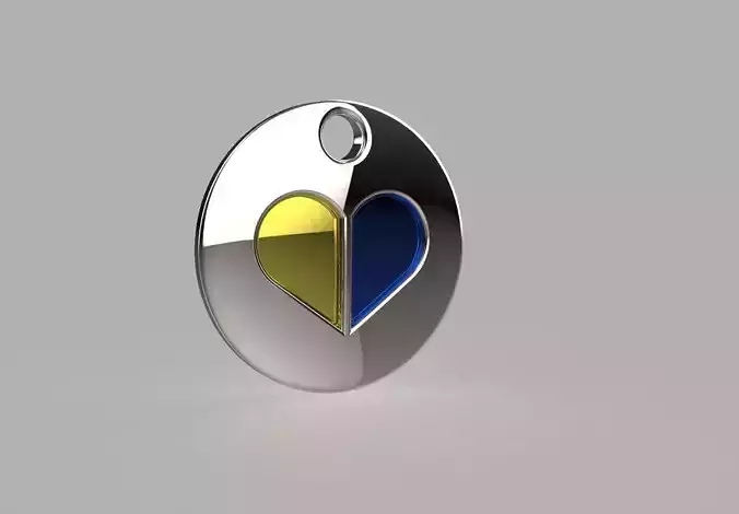 Pendant with Ukraine heart inside