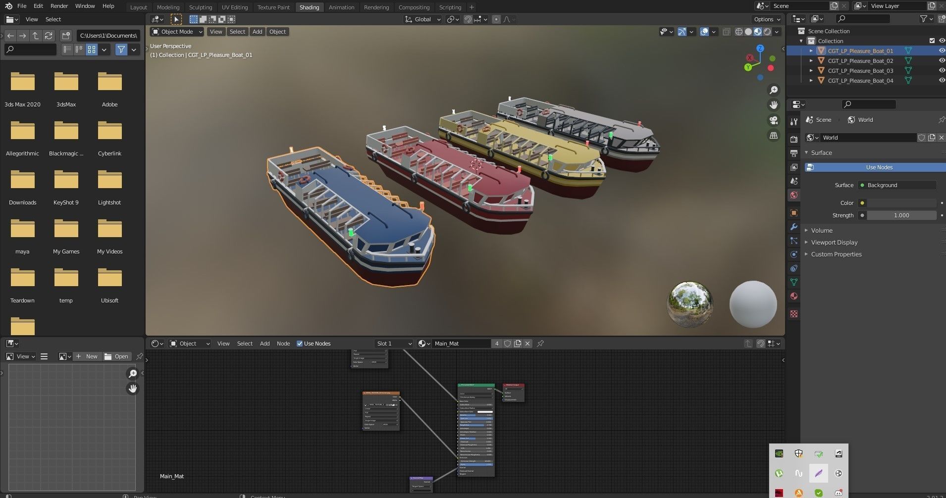 Pleasure Boat Low-poly 3D model_16