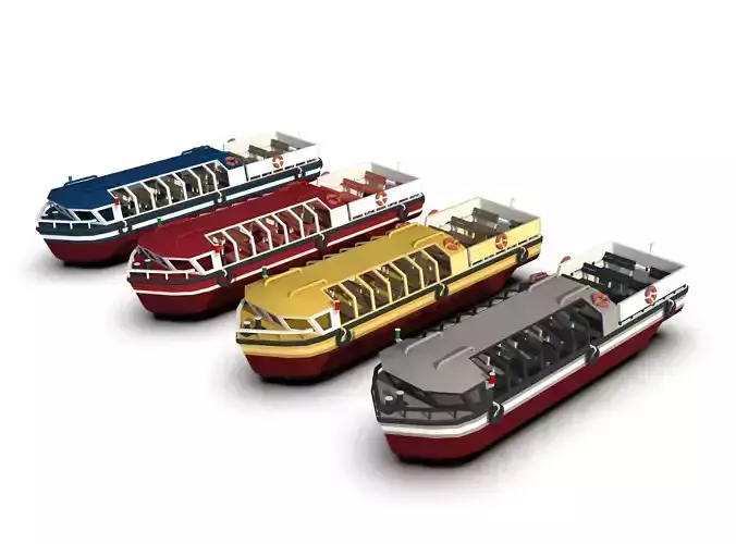 Pleasure Boat Low-poly 3D model