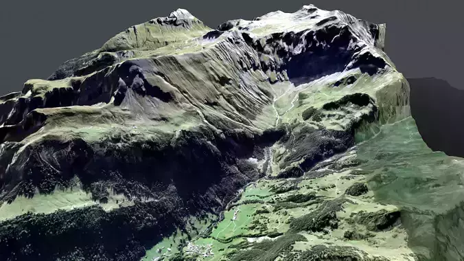 Mountain landscape  Sulegg Alps Switzerland 3D model