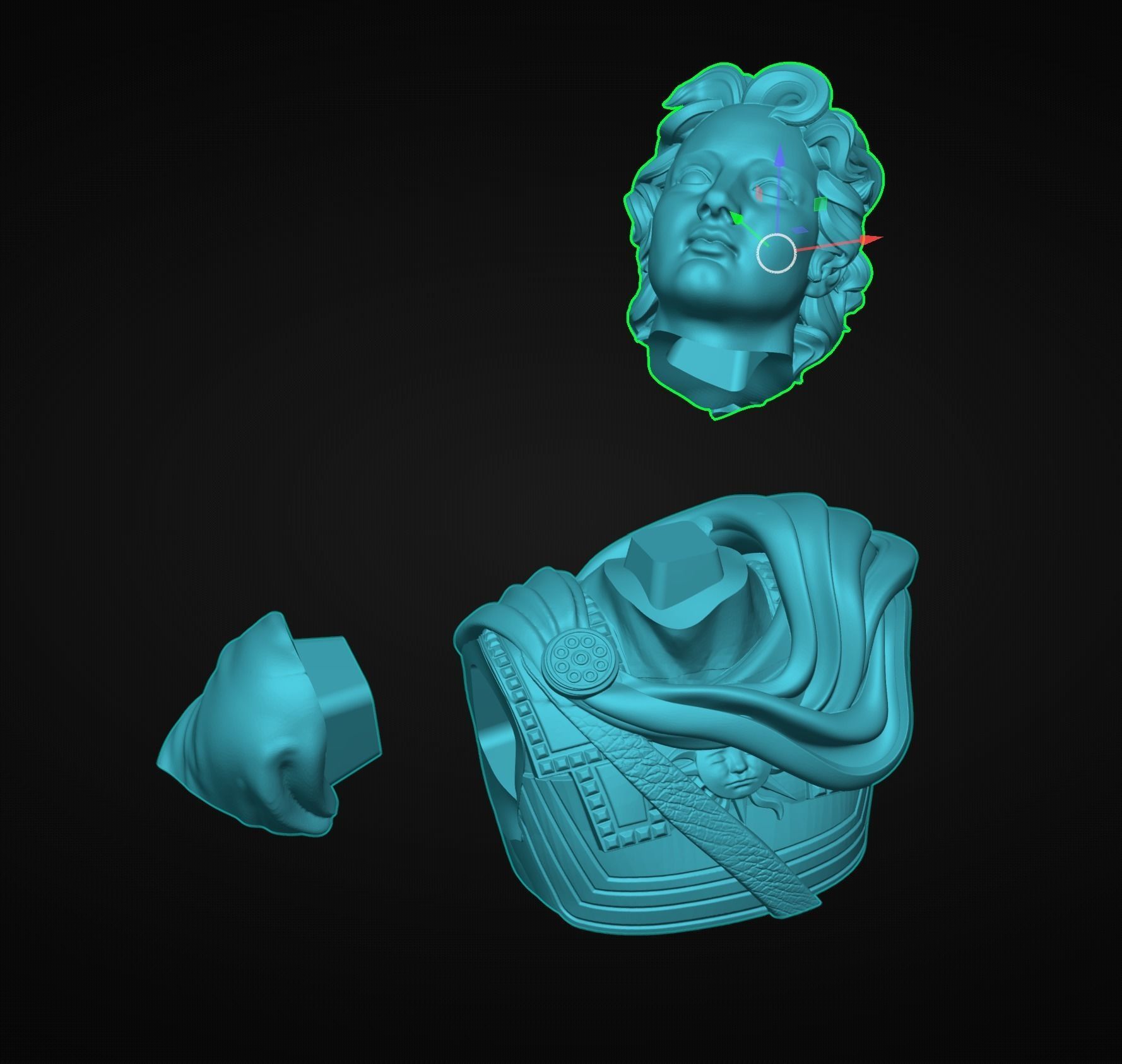 Alexander the Great Sculpture 3D print model_17