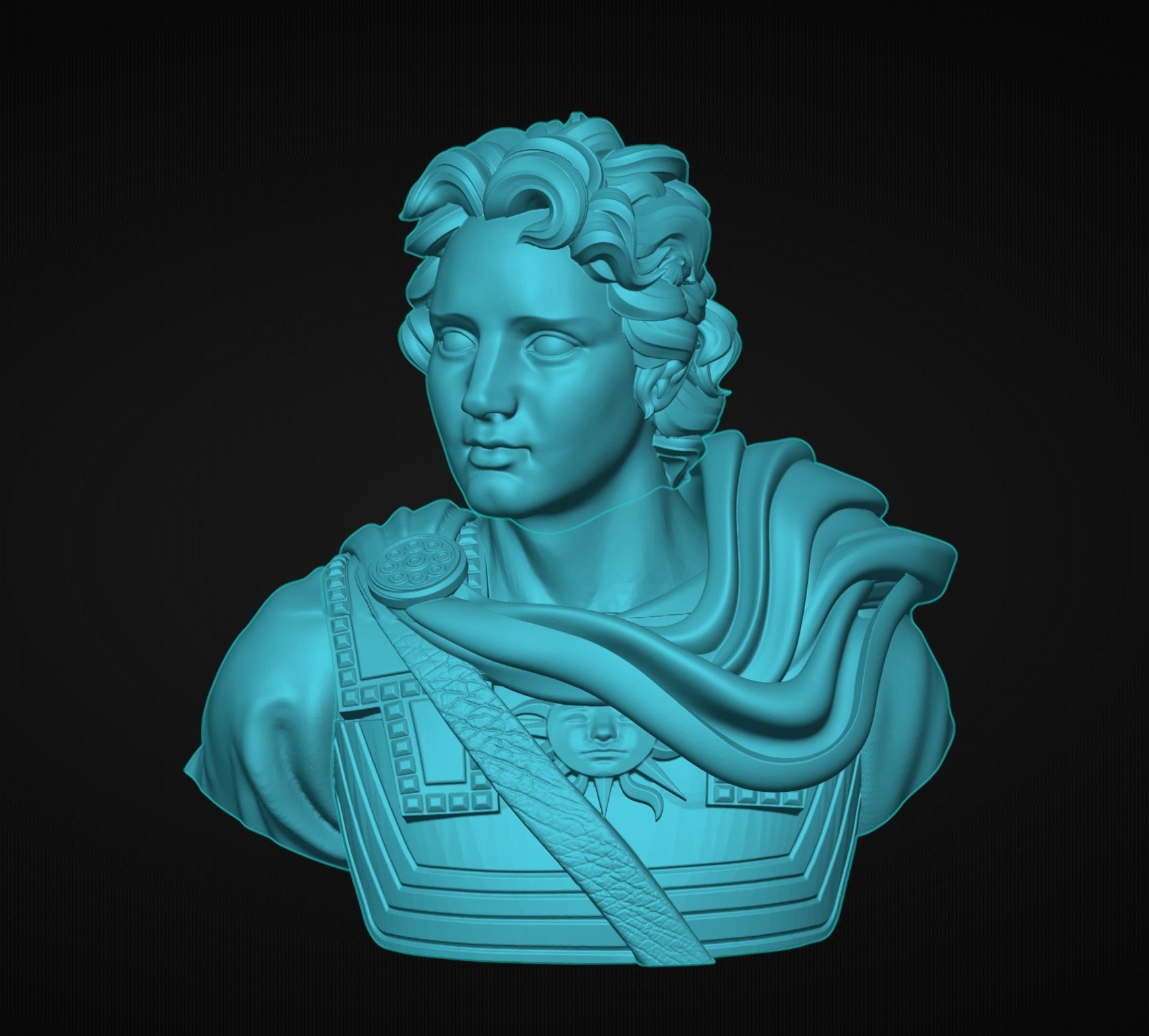 Alexander the Great Sculpture 3D print model_18