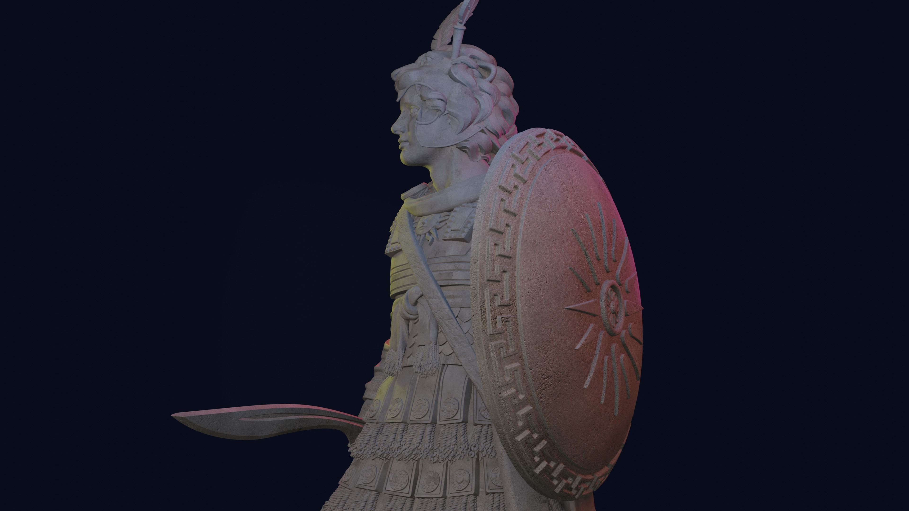 Alexander the Great Sculpture 3D print model_16