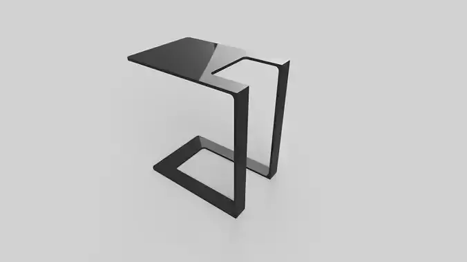 Side Table Massive Steel Coated in Metallic effect