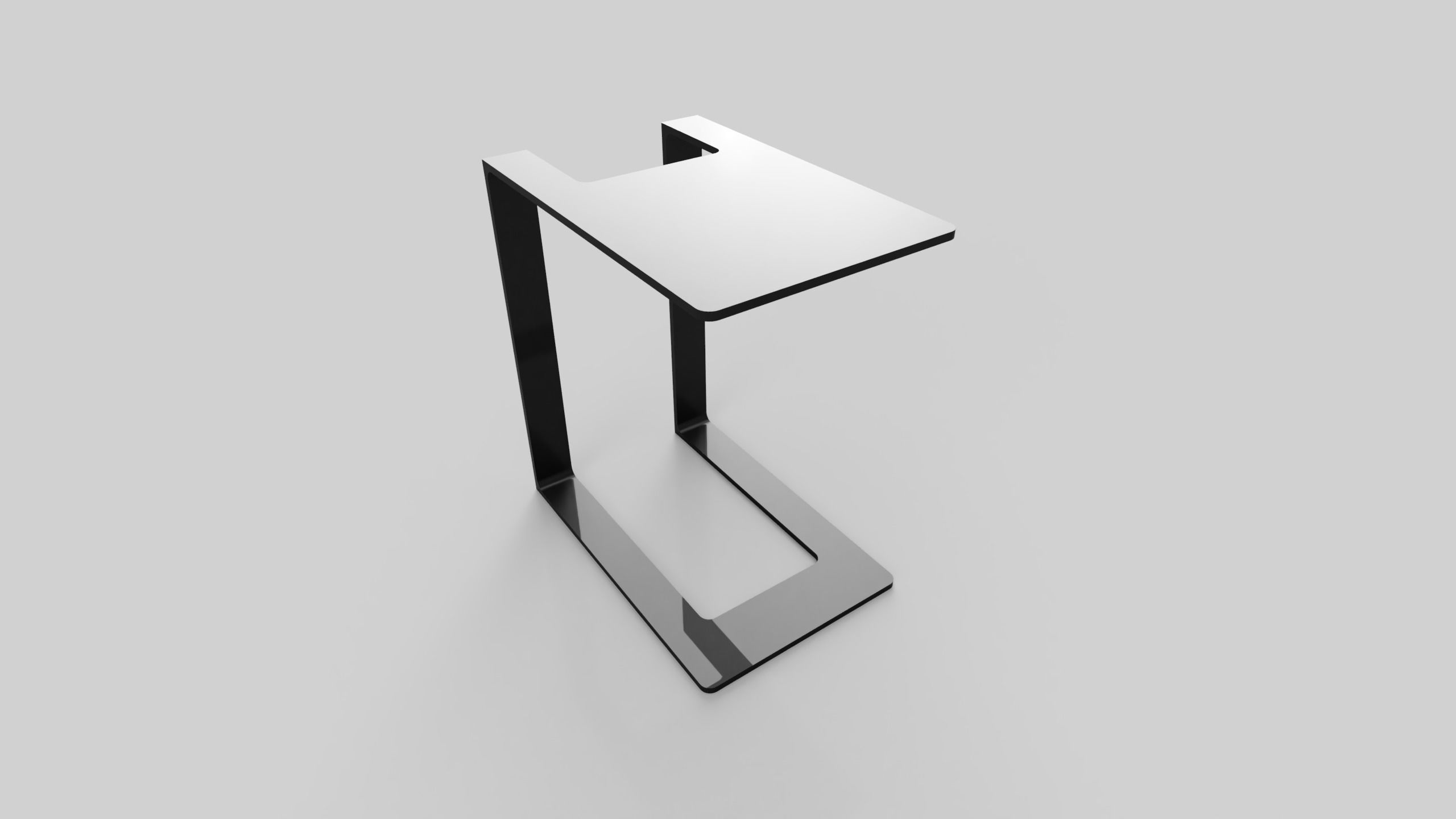 Side Table Massive Steel Coated in Metallic effect 3D model_3