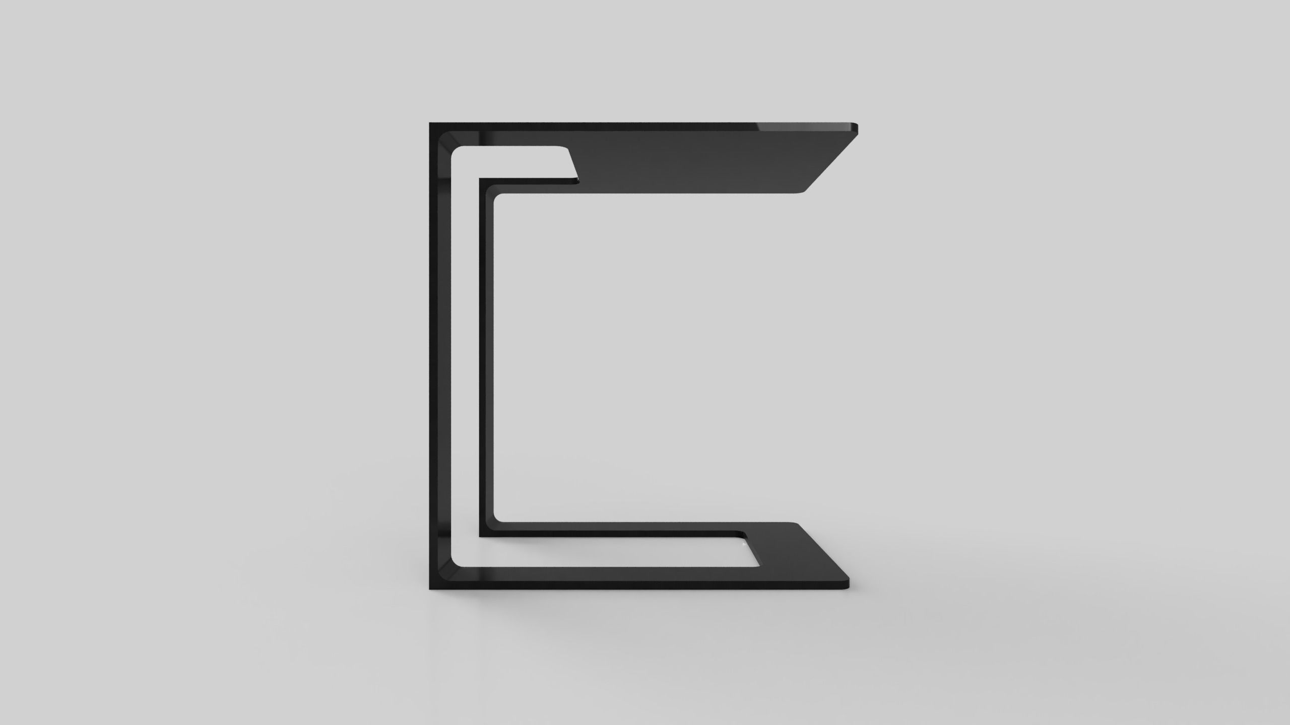 Side Table Massive Steel Coated in Metallic effect 3D model_6