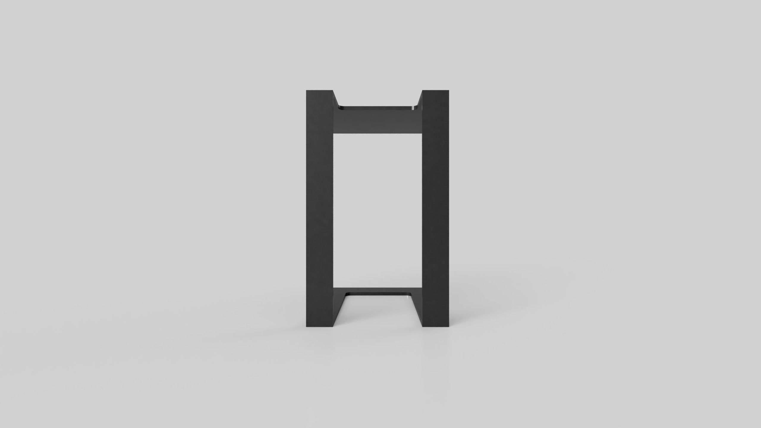 Side Table Massive Steel Coated in Metallic effect 3D model_7