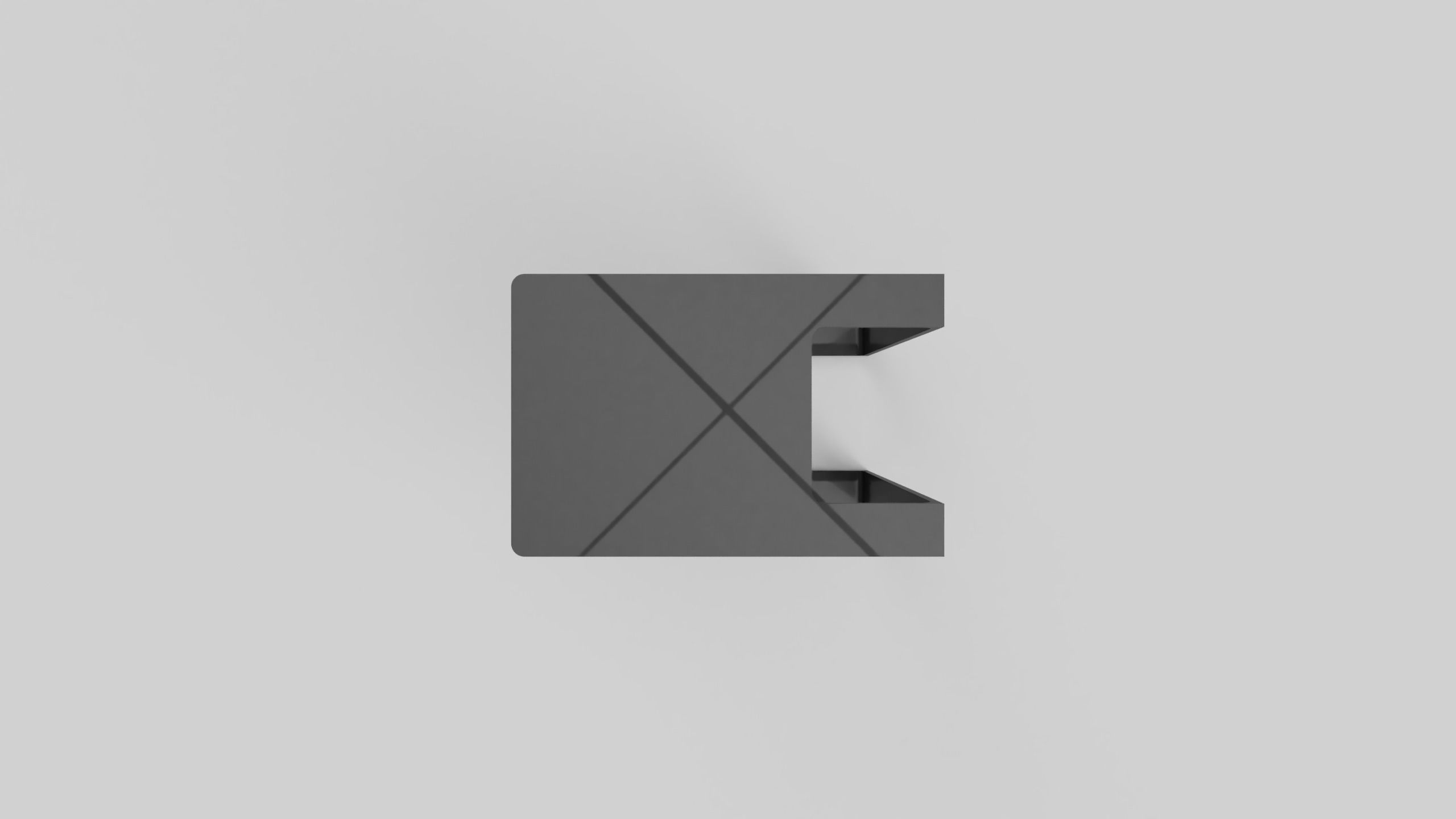 Side Table Massive Steel Coated in Metallic effect 3D model_10