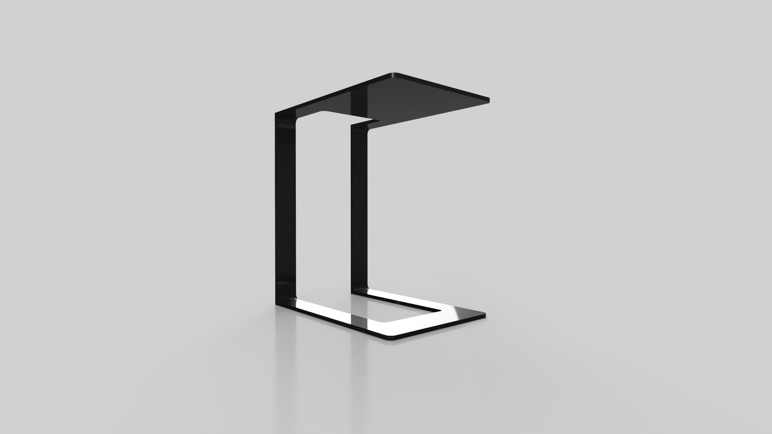 Side Table Massive Steel Coated in Metallic effect 3D model_5