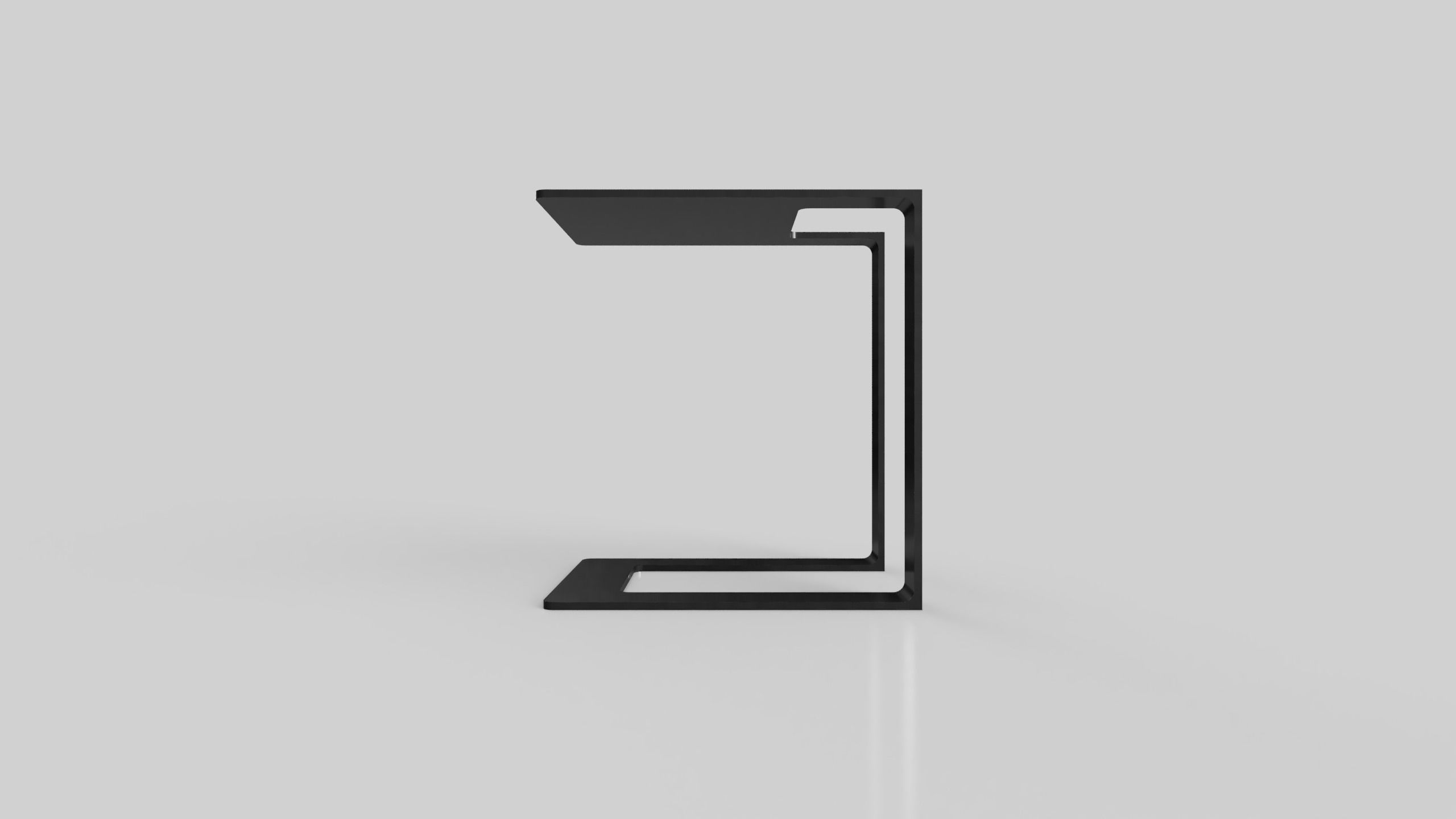 Side Table Massive Steel Coated in Metallic effect 3D model_9