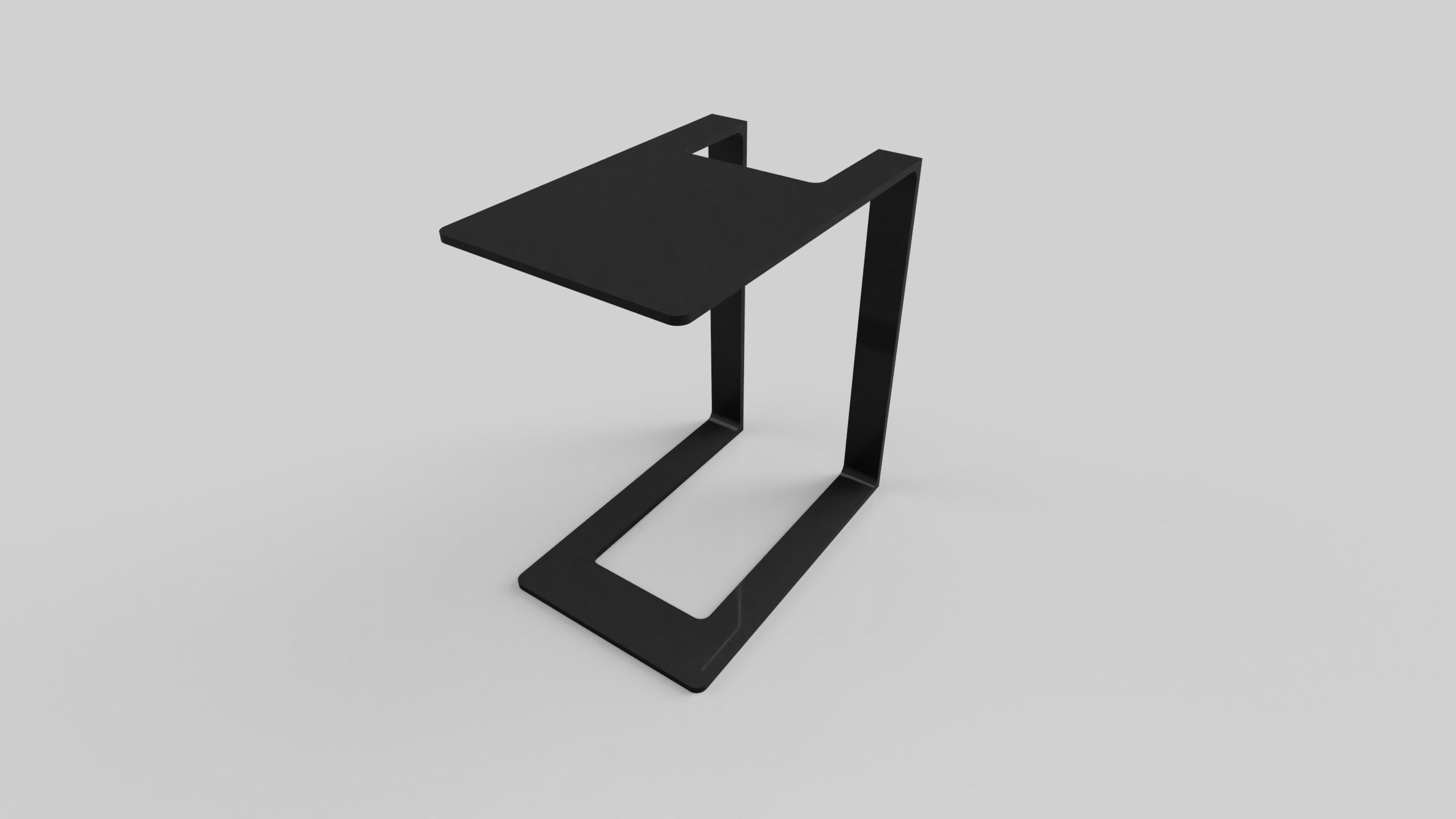 Side Table Massive Steel Coated in Metallic effect 3D model_2