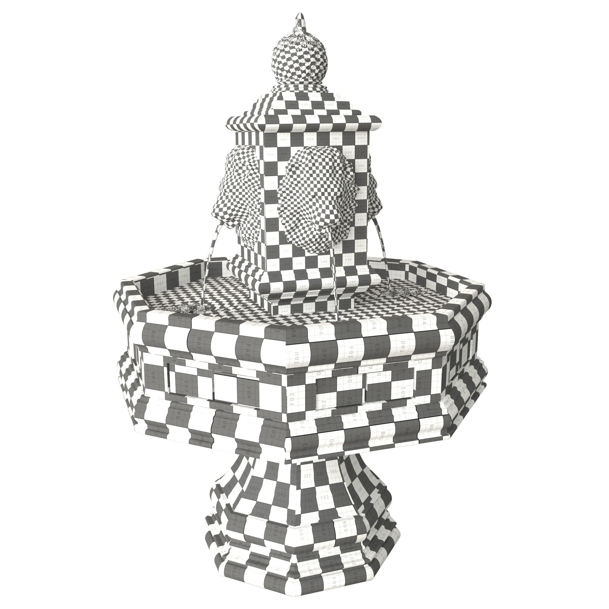 Classic Lion Fountain 3D model_5