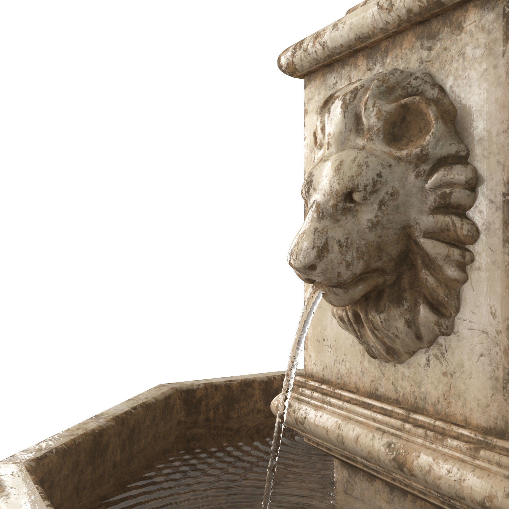 Classic Lion Fountain 3D model_1