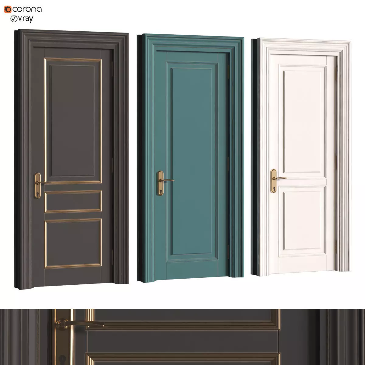 classice door set 324 3D model
