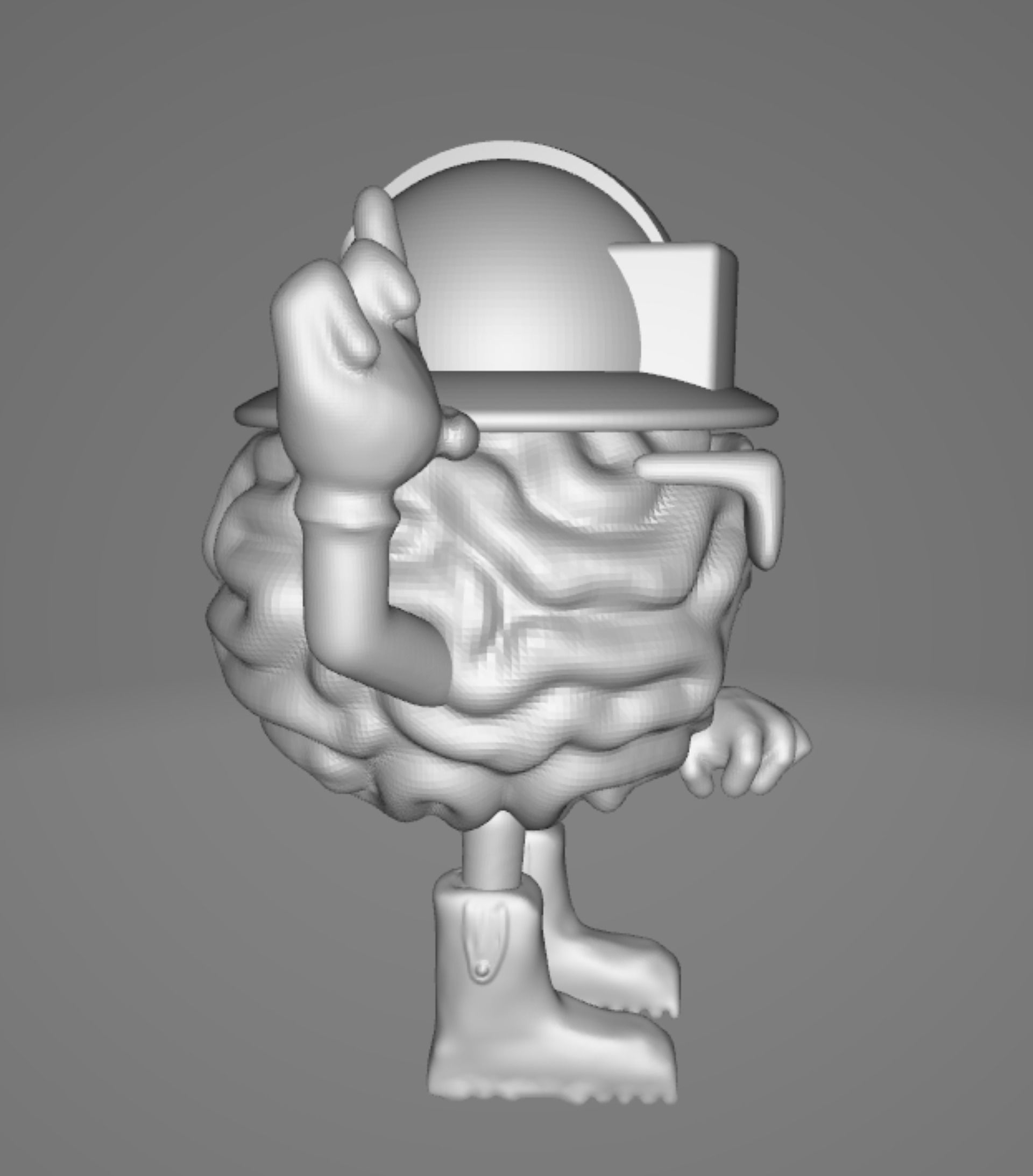 Cartoon Brain 3D model_2