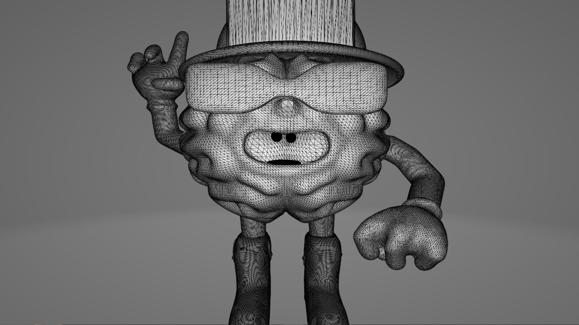 Cartoon Brain 3D model_5