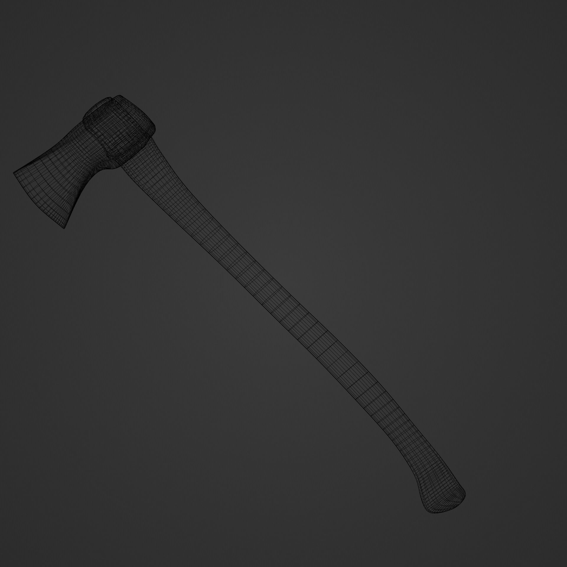 Wooden Axe Simple Free 3D model_2