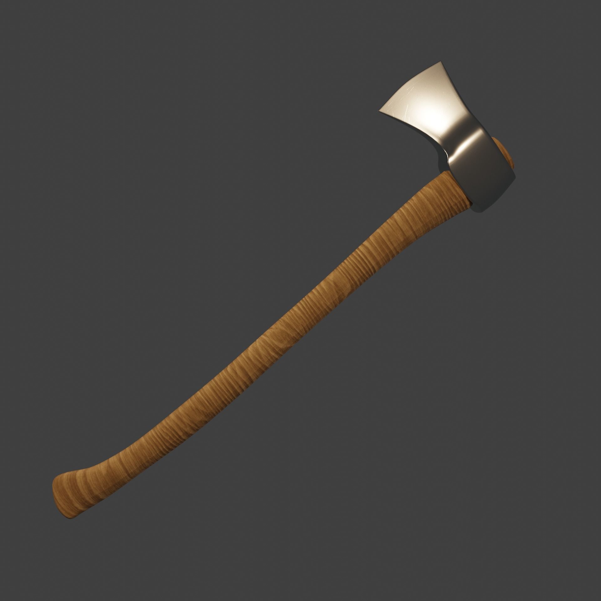 Wooden Axe Simple Free 3D model_1