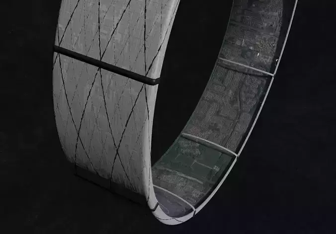 Village sized ring world V2 Low-poly 3D model