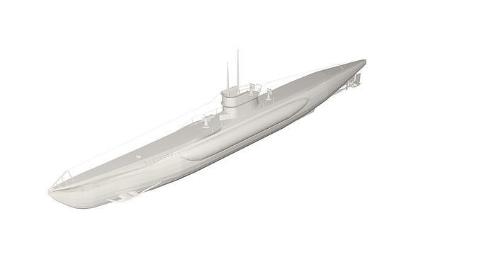 Military Ship submarine 3D model