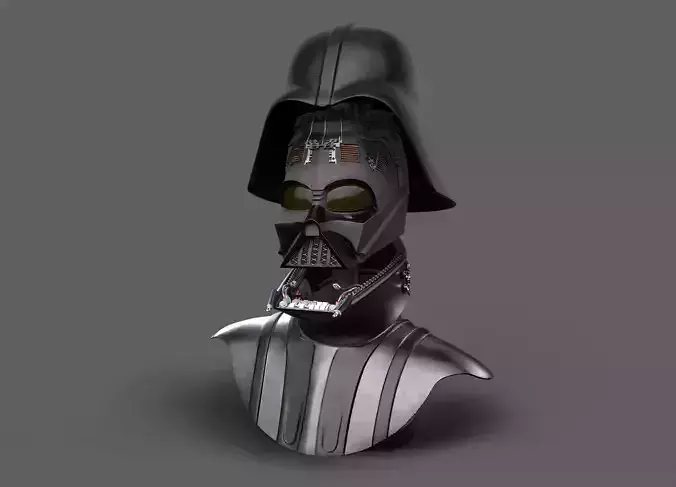 Darth Vader helmet ROTJ reveal  Stand  Anakins head Damaged Helm 3D print model